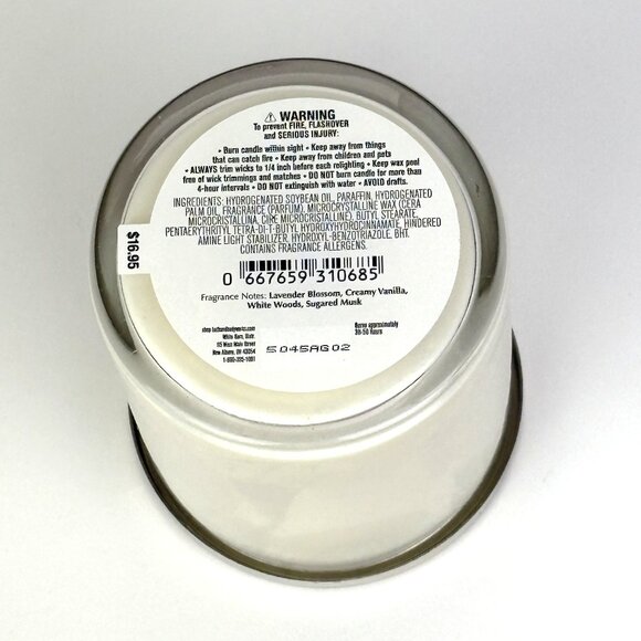 Bath & Body Works Lavender Vanilla Signature Single Wick Candle Glass Jar - Picture 9 of 11